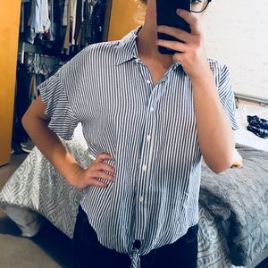 Blue and white stripe top